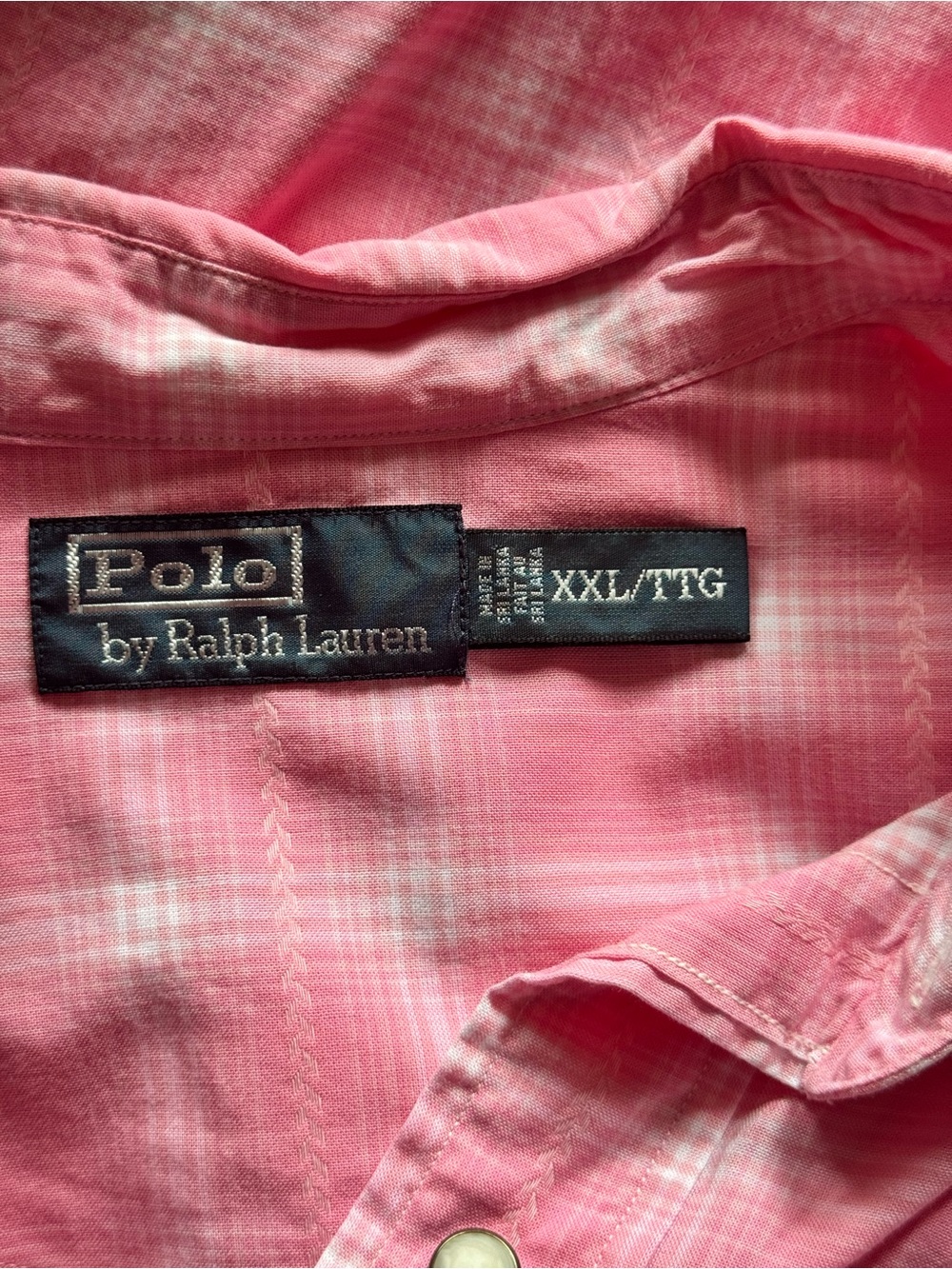 Polo by Ralph Lauren Pink Plaid Western Snap Shirt - Picture 9 of 13
